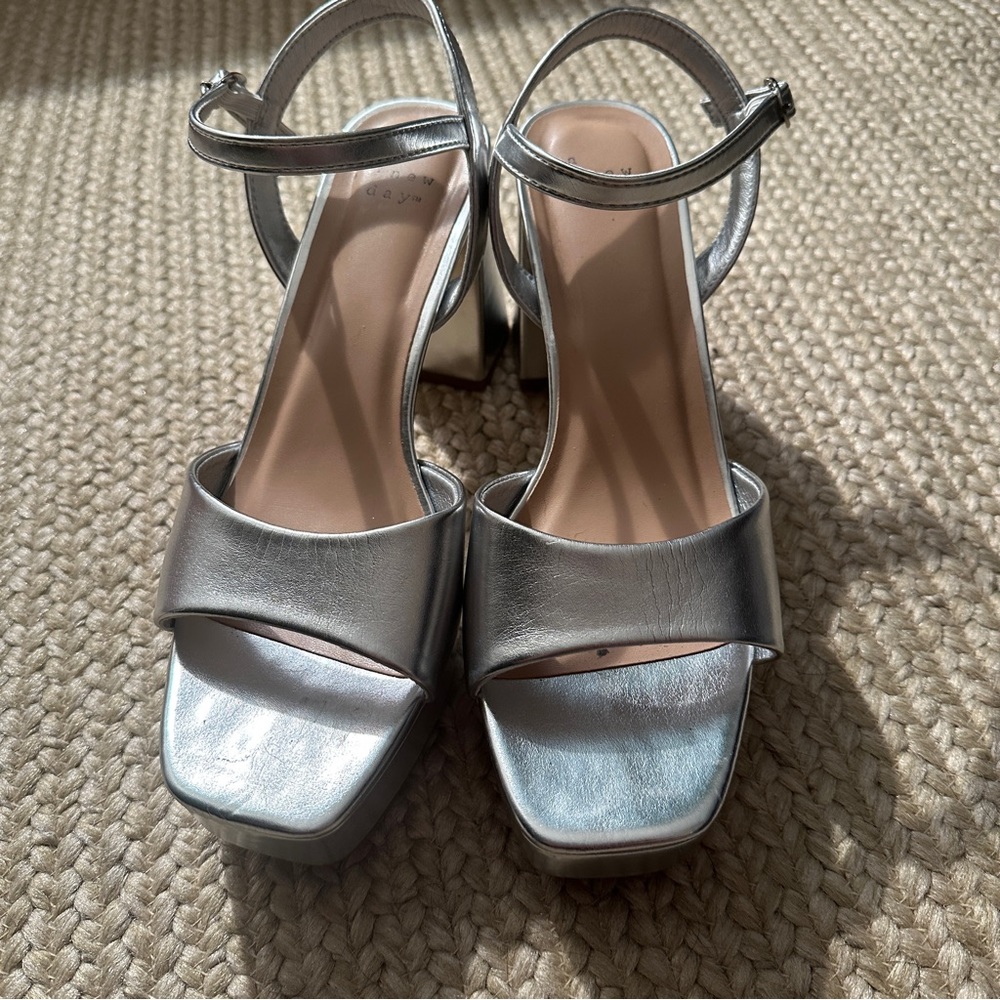 Women’s Hadison Platform Heels - A New Day Silver 9